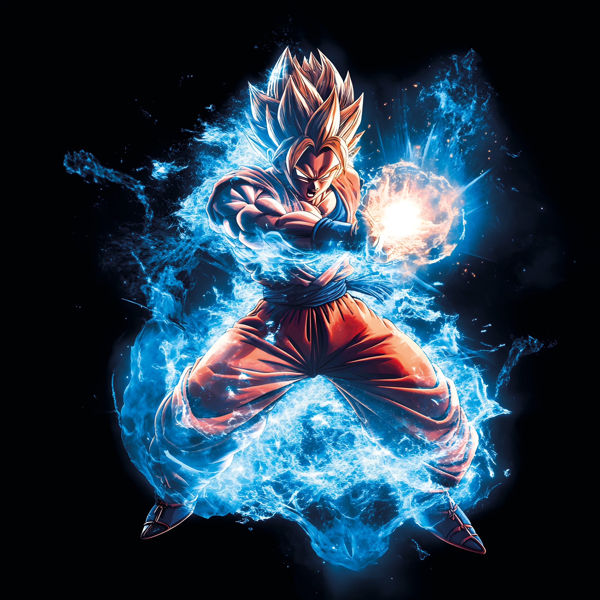 Tableau Dragon Ball Z Goku Énergie Bleue - Cadre Mural Moderne - Fabulartz.fr