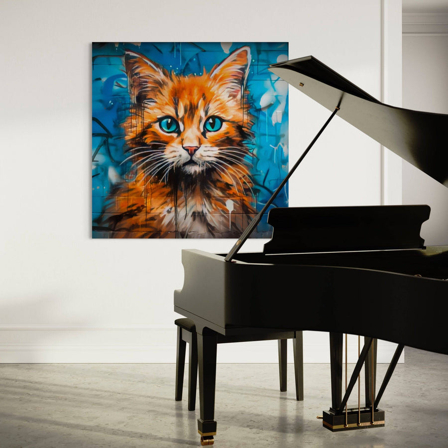 Tableau Pop Art Chat Blue Eyes - Décoration Murale Design