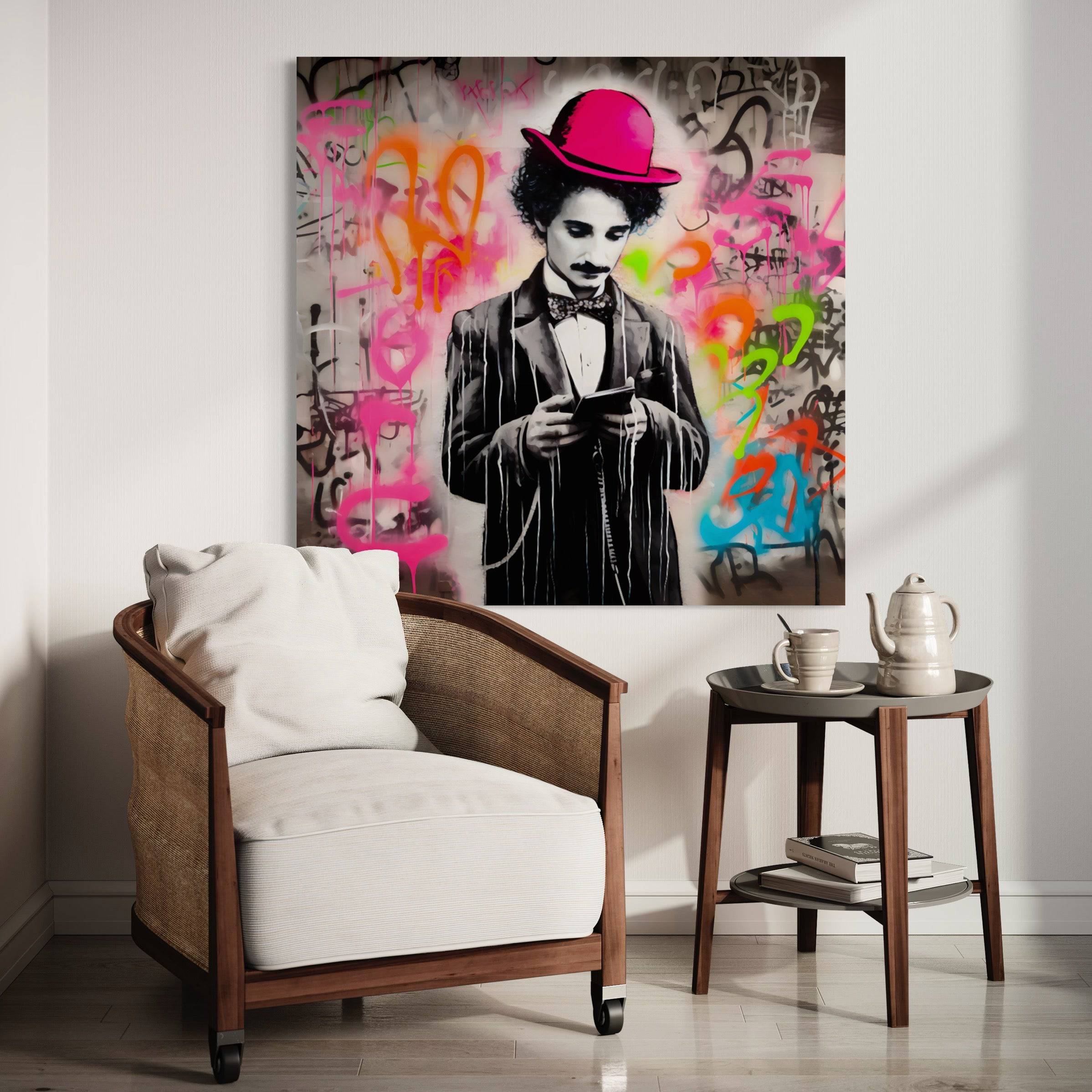 Bookish Rebel - Tableau Pop Art Charlie Chaplin - Fabulartz.fr 