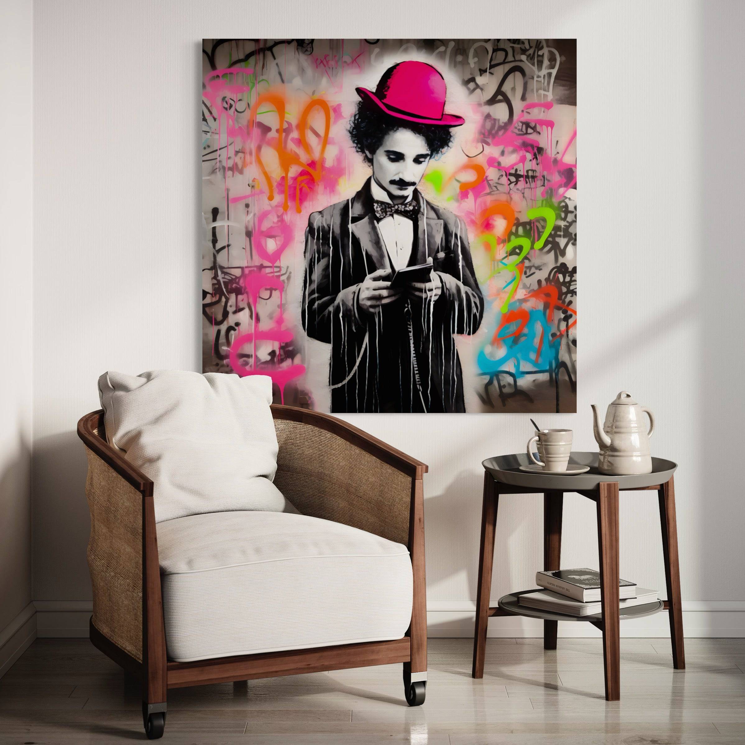 Bookish Rebel - Tableau Pop Art Charlie Chaplin - Fabulartz.fr