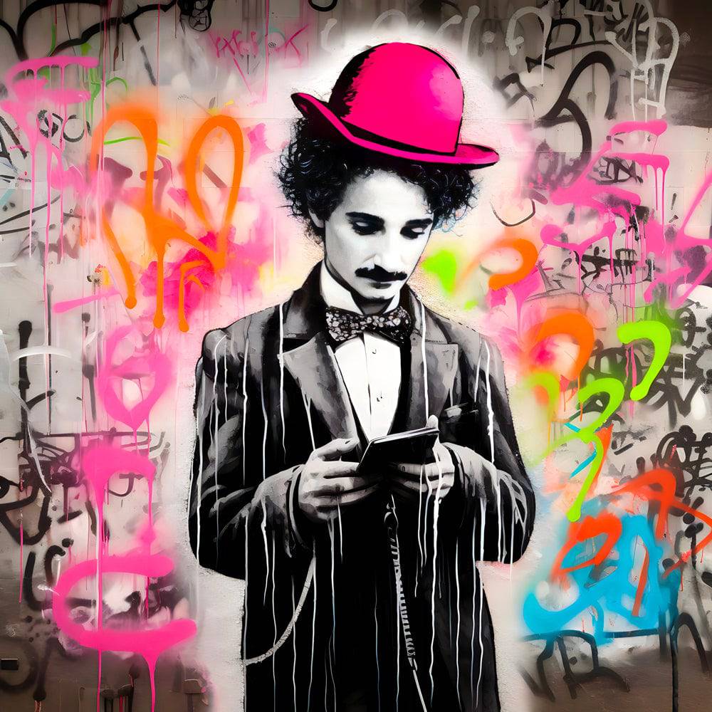 Bookish Rebel - Tableau Pop Art Charlie Chaplin - Fabulartz.fr 