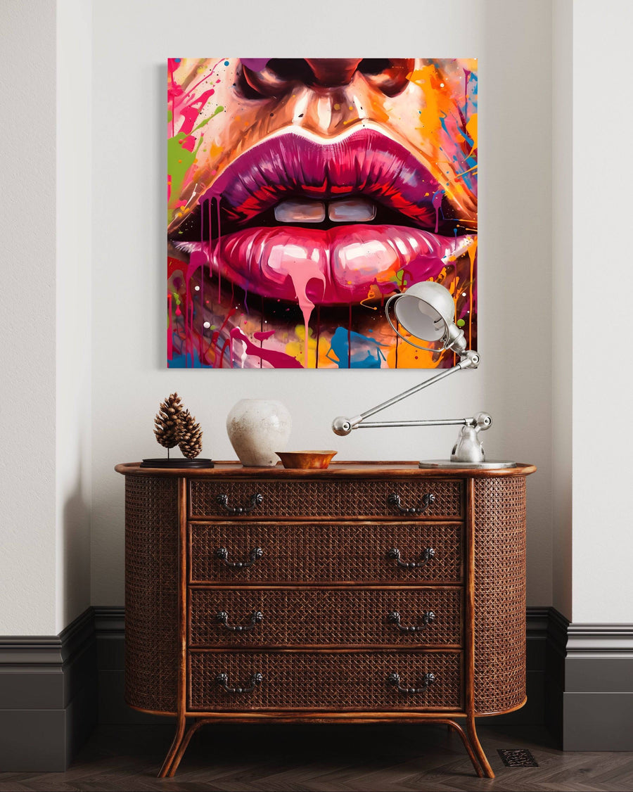 Pop Art Pittura con la bocca - Déco Murale Moderne