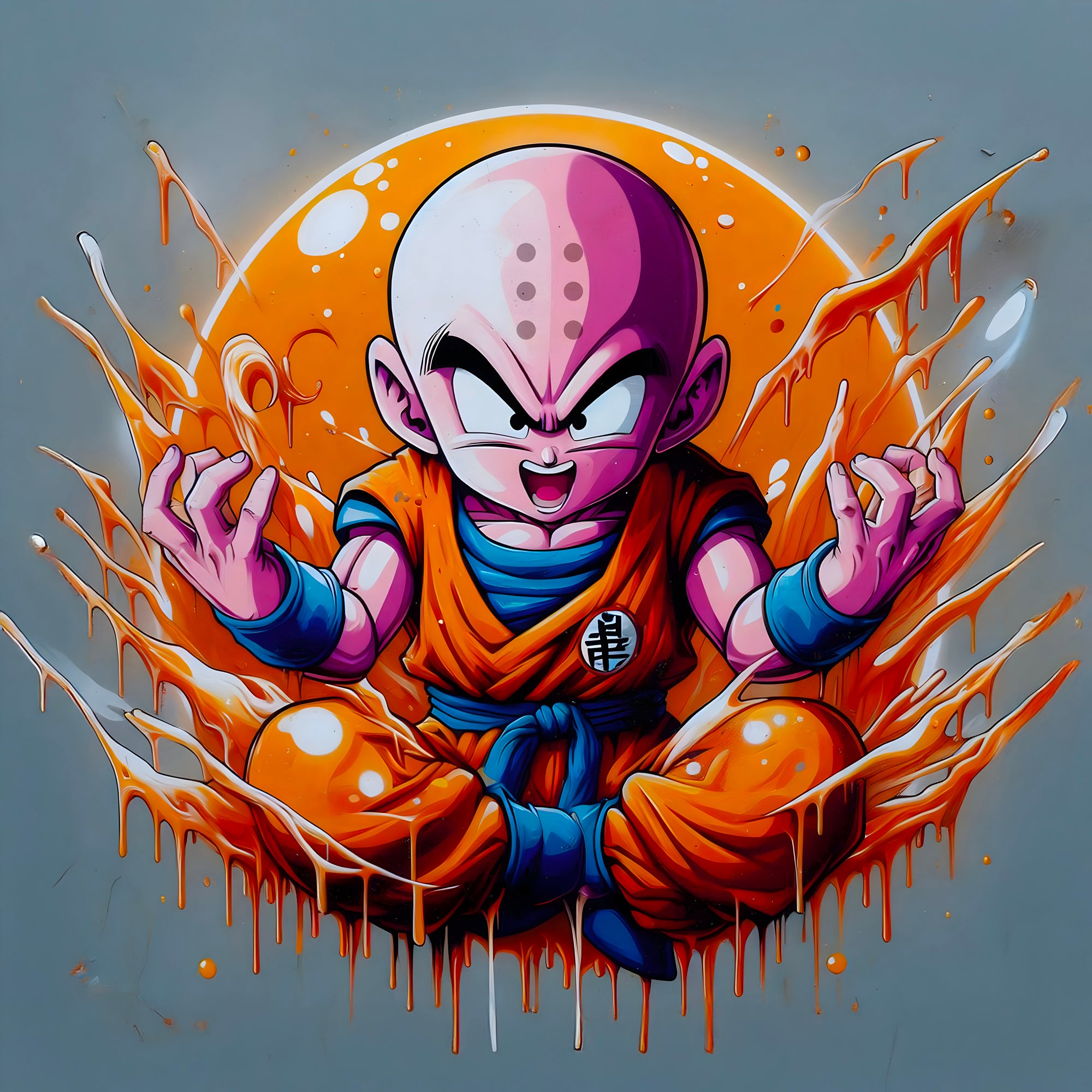 Dragon Ball Z Super Saiyan Black and White Painting - Déco Murale