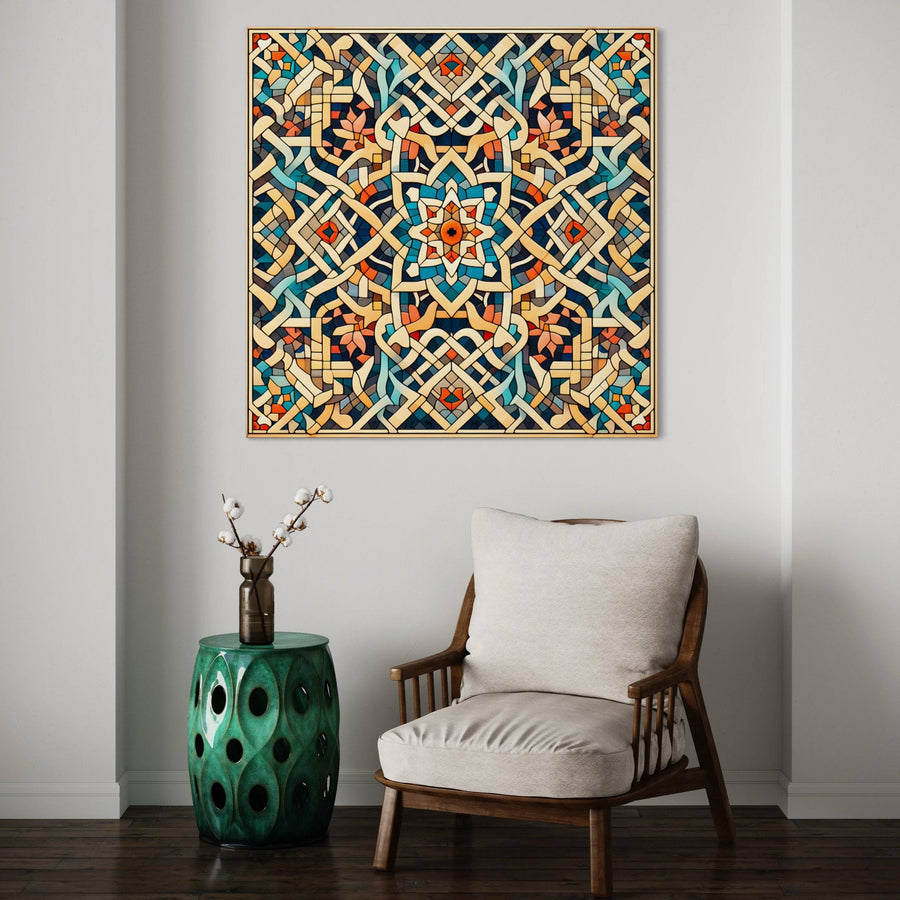 Tableau Oriental Mosaïque Artisanal - Décoration Murale Apaisante