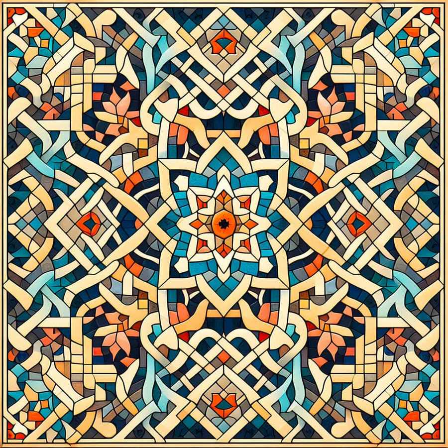 Tableau Oriental Mosaïque Artisanal - Décoration Murale Apaisante