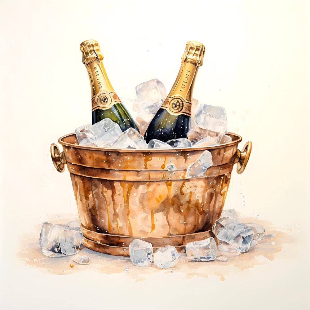 Célébration Champagne Tableau Cuisine - Murale Déco Moderne - Fabulartz.fr 