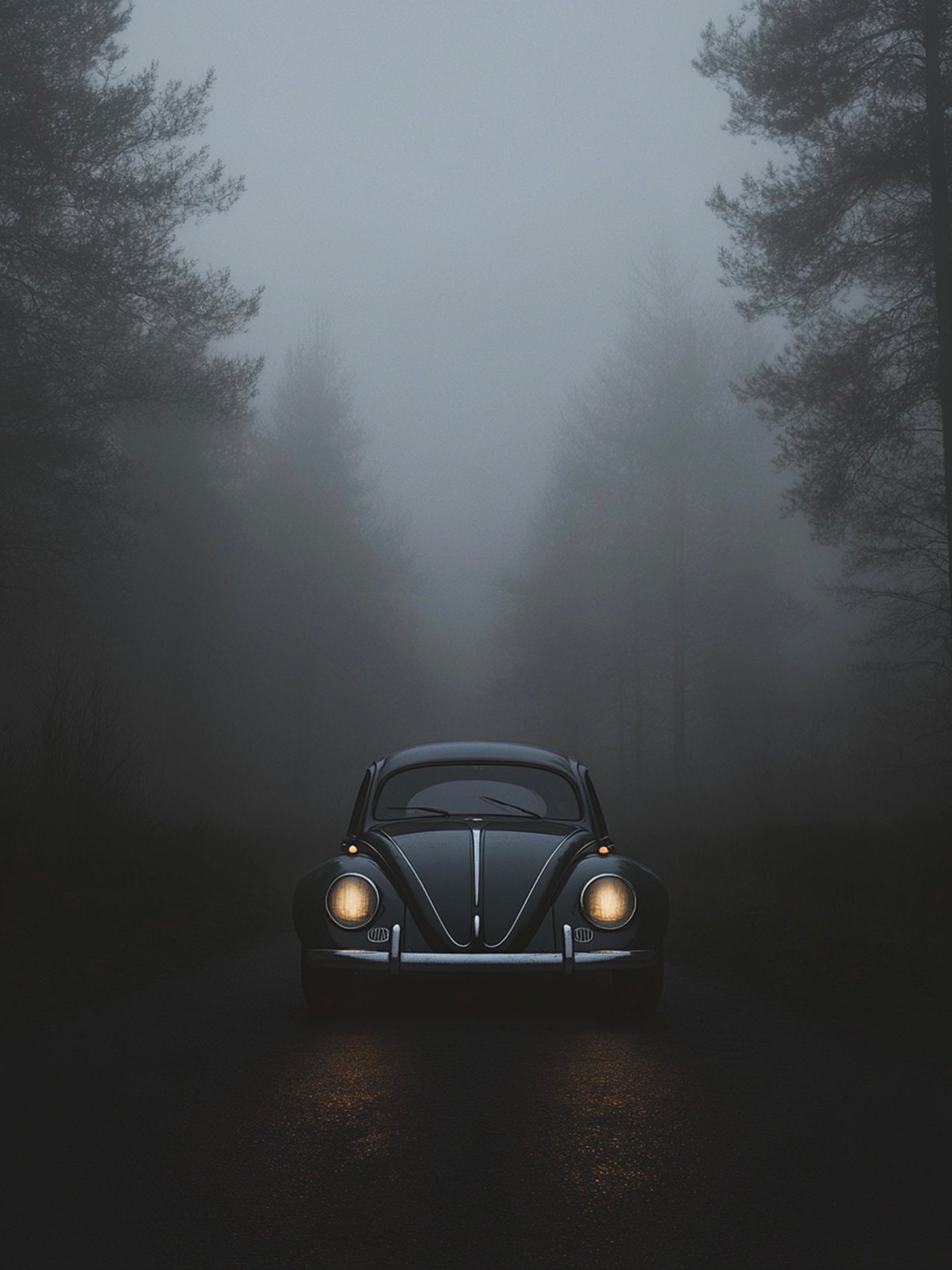 Tableau Volkswagen Coccinelle Brume - Cadre Mural Design - Fabulartz.fr