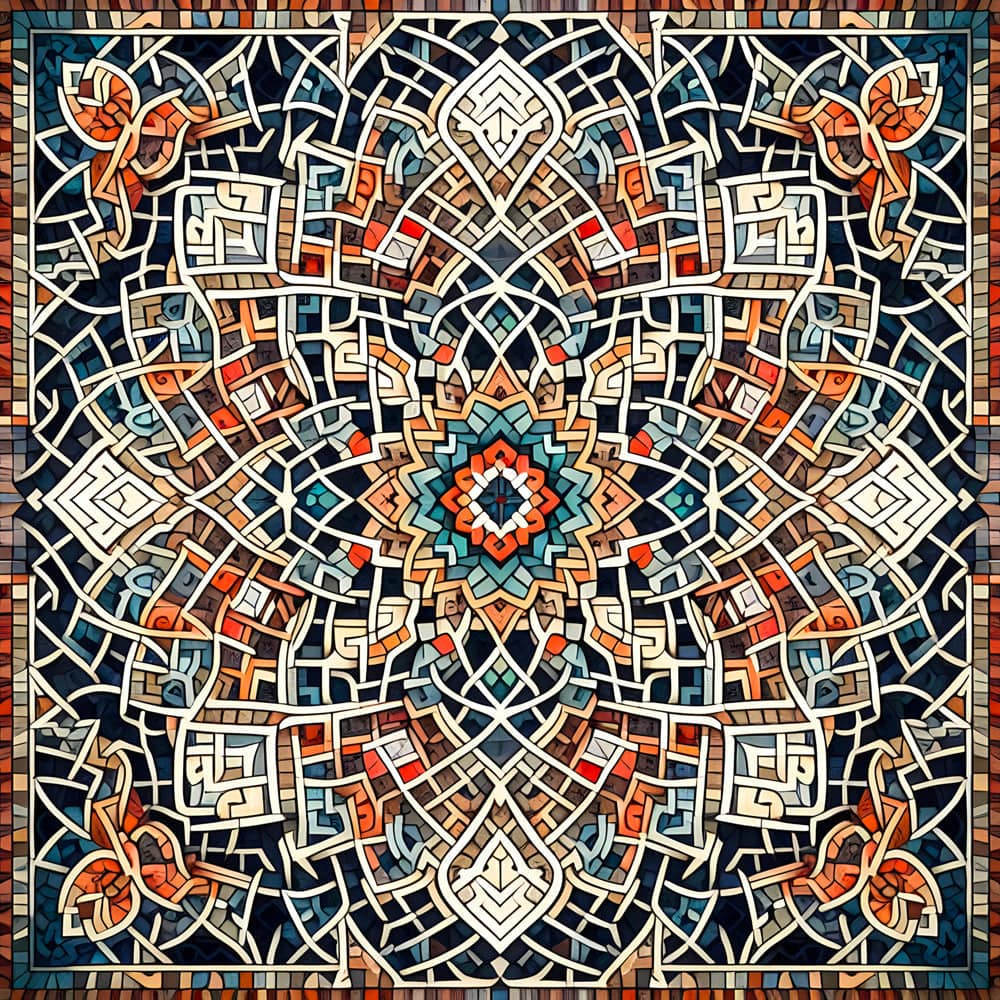 Chef-d'œuvre de la Mosaïque Arabe - Tableau Oriental - Fabulartz.fr