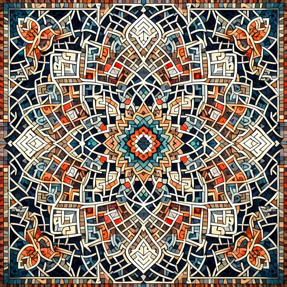 Chef-d'œuvre de la Mosaïque Arabe - Tableau Oriental - Fabulartz.fr 