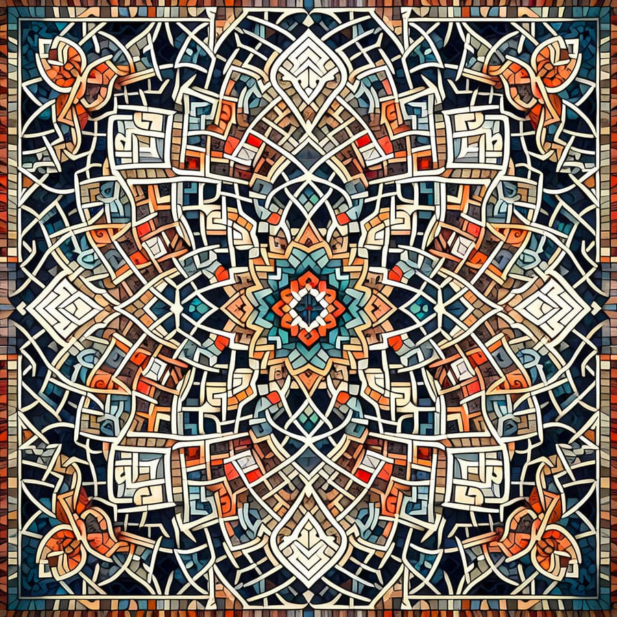 Mosaico arabo orientale - Elegante decorazione murale