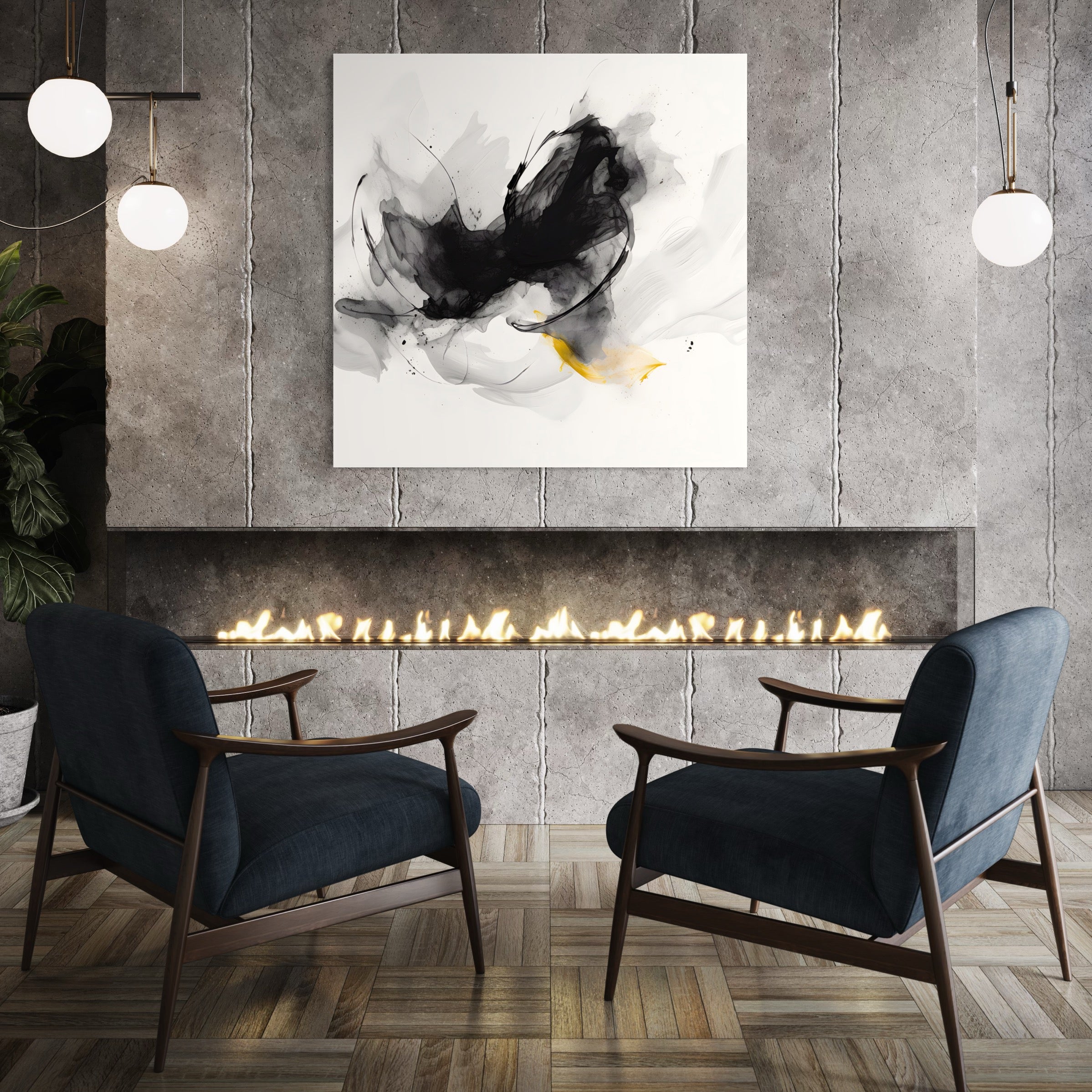 Chuchotements de Fumée et d'Or - Tableau Abstrait - Fabulartz.fr