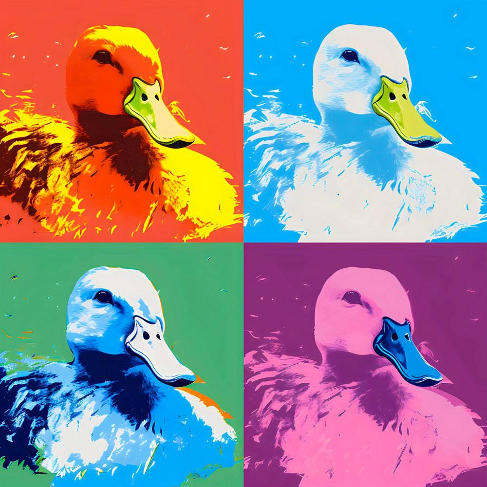 Colorful ducks | Tableau Canard Pop Art - Fabulartz.fr
