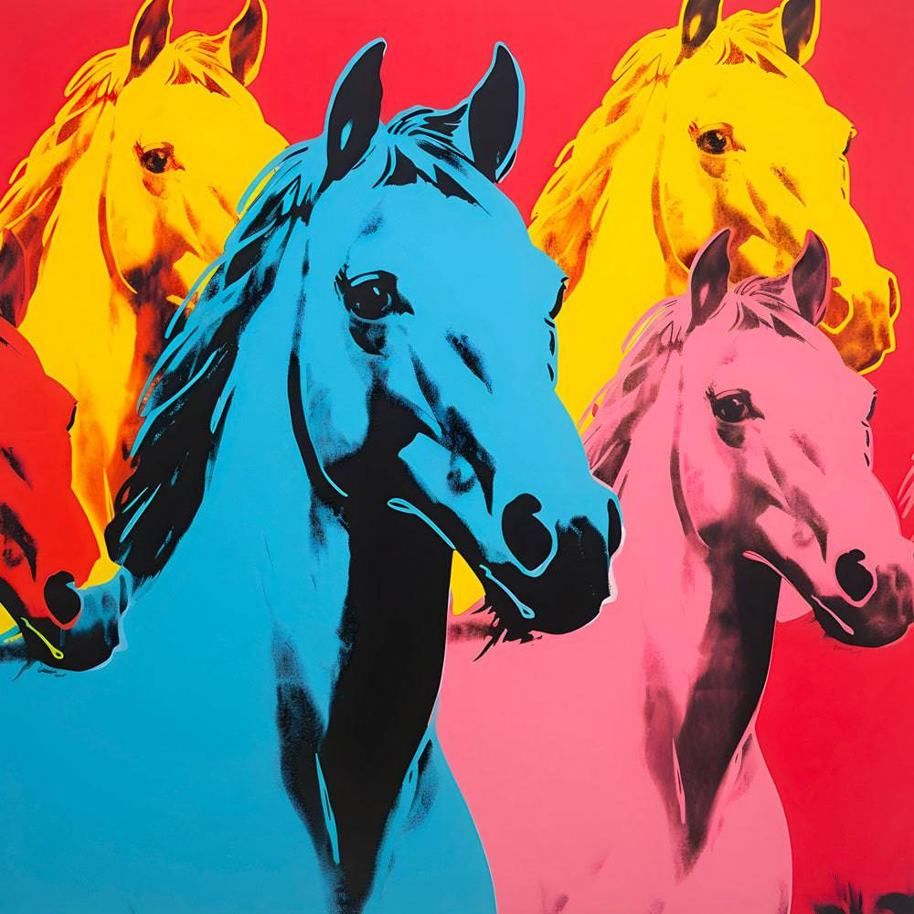 Colorful horses | Tableau Chevaux Pop Art - Fabulartz.fr 