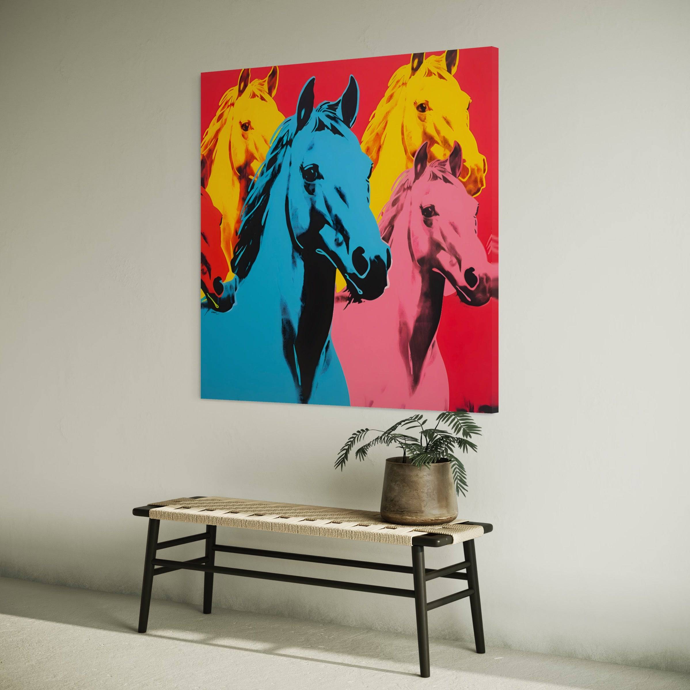 Colorful horses | Tableau Chevaux Pop Art - Fabulartz.fr 