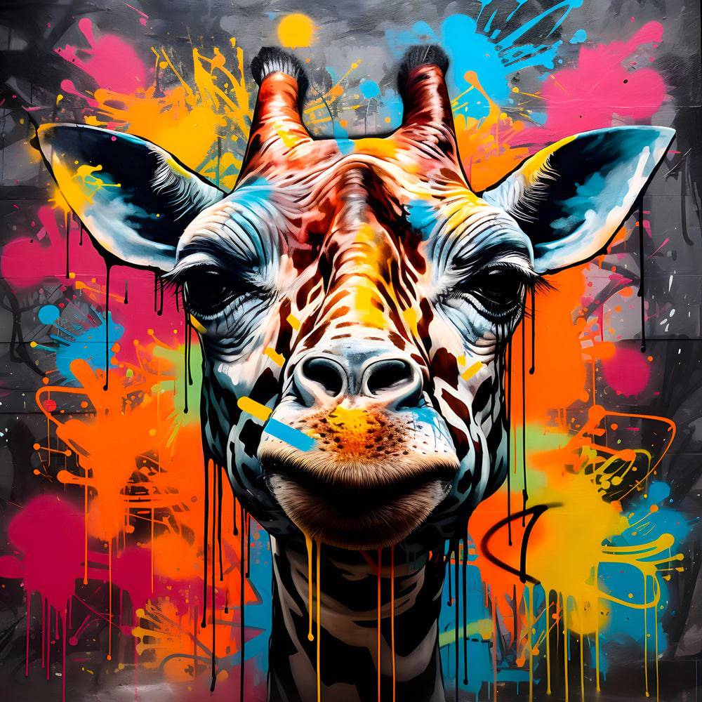 Colors of the Wild - Tableau Pop Art Girafe - Fabulartz.fr 