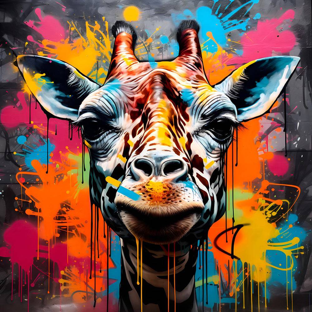 Colors of the Wild - Tableau Pop Art Girafe - Fabulartz.fr
