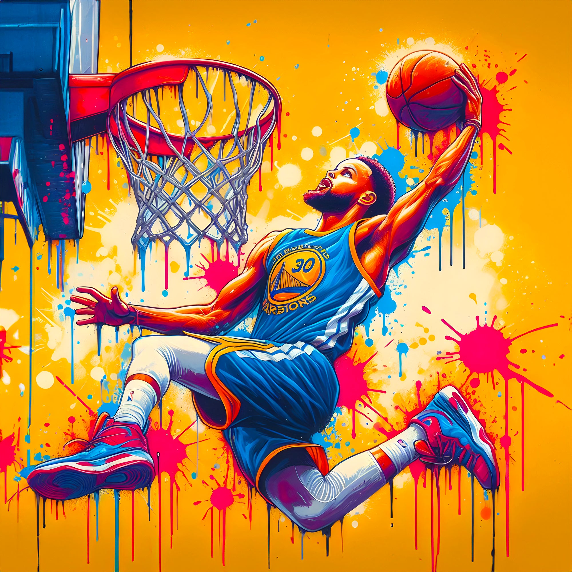 Tableau NBA Stephen Curry Explosif – Cadre Déco Moderne - Fabulartz.fr