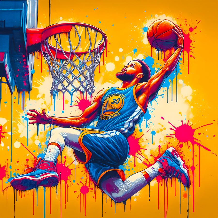 Tableau NBA Stephen Curry Explosif – Cadre Déco Moderne