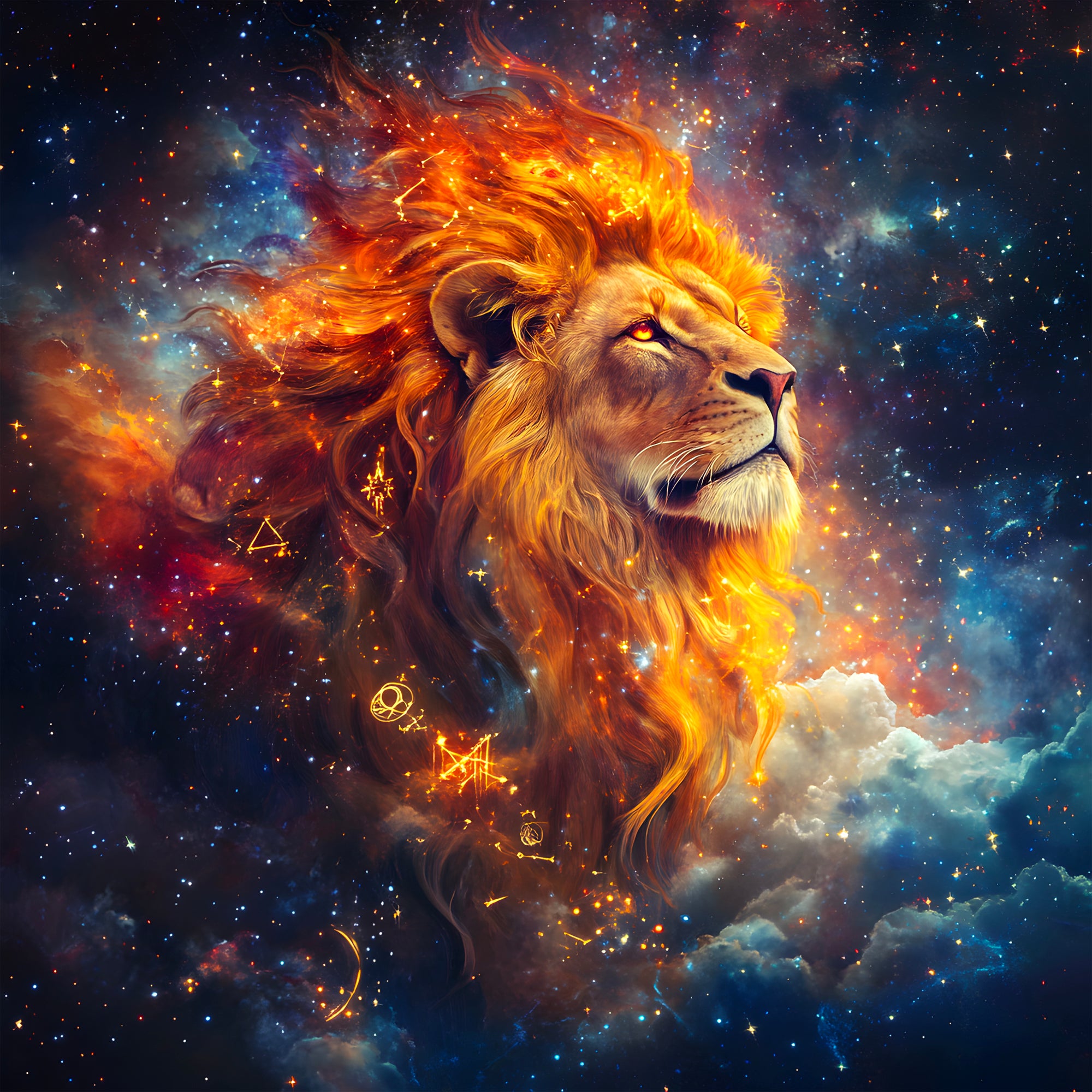 Tableau Signe Astrologique Lion - Cadre Déco Design - Fabulartz.fr