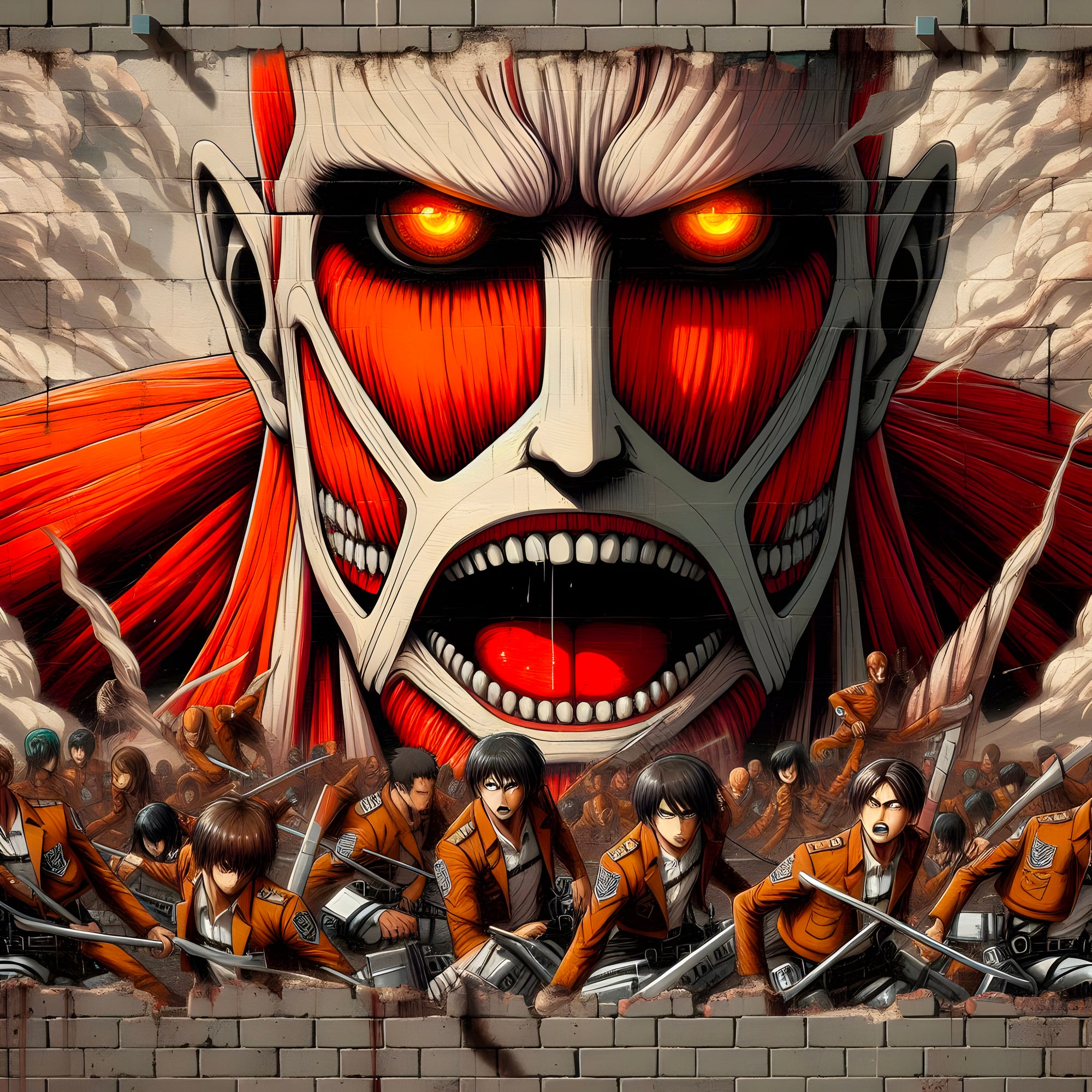 Tableau Attaque Des Titans Regard Enflammé - Décoration Murale Design - Fabulartz.fr