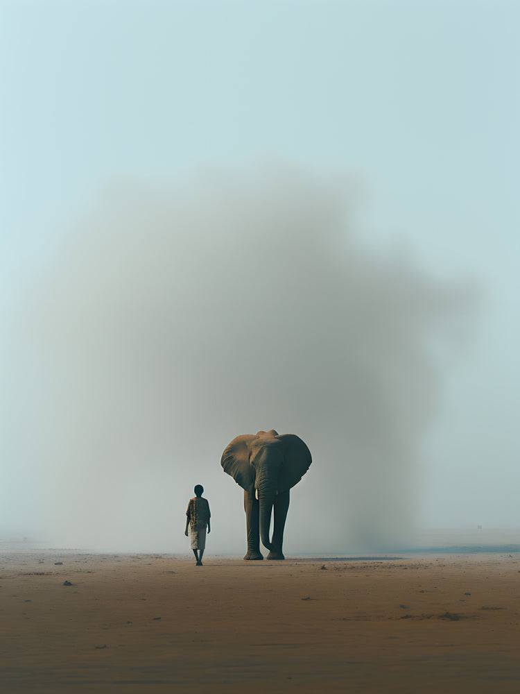 Desert Companions - Tableau L'homme et l'Elephant - Fabulartz.fr 