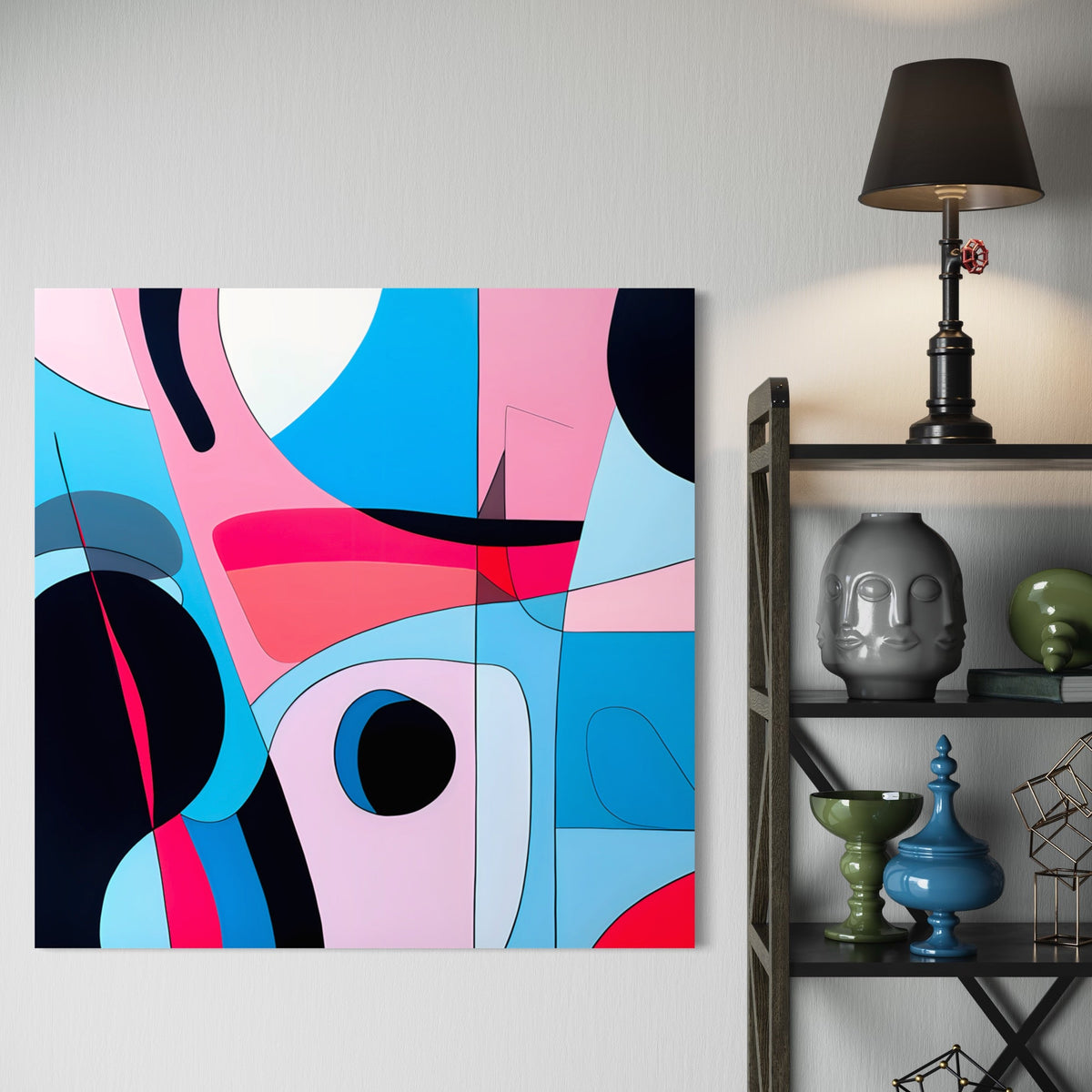 Tableau Abstrait Coloré Mural Décoratif - Dialogues Abstraits ...