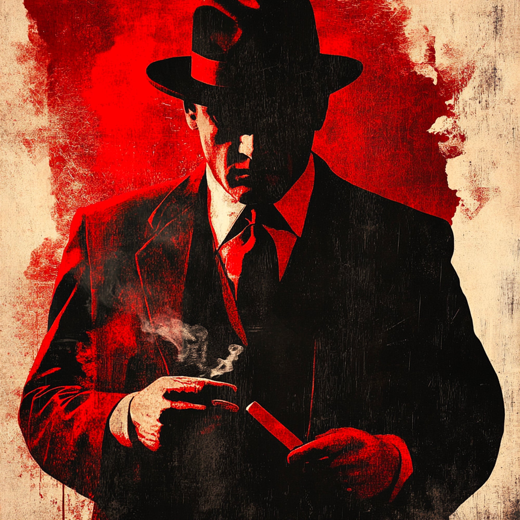 Tableau Mafia - Le Boss au Cigare - Décoration Murale - Fabulartz.fr