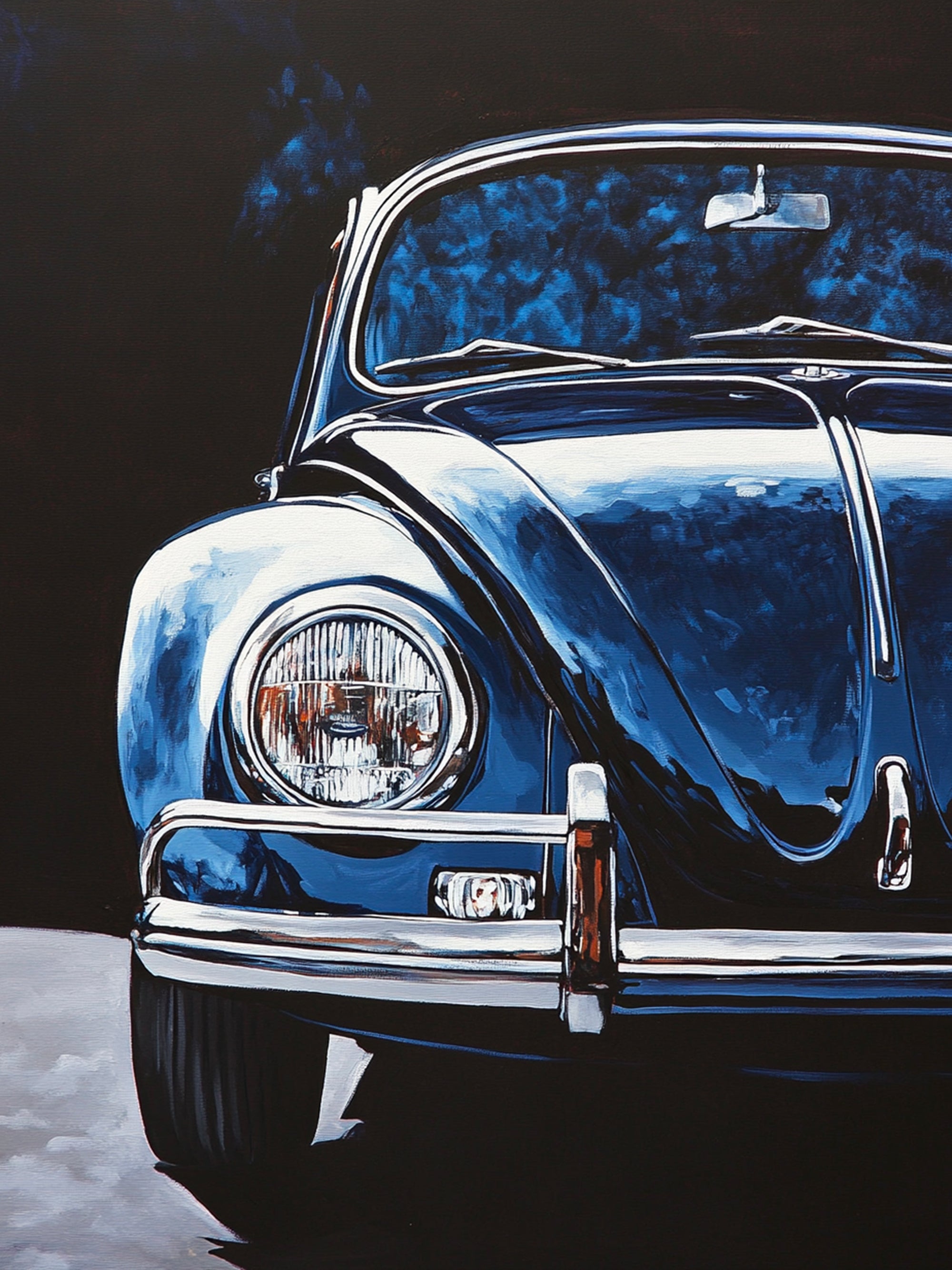 Tableau Volkswagen Coccinelle Bleue Classique - Déco Murale Moderne - Fabulartz.fr
