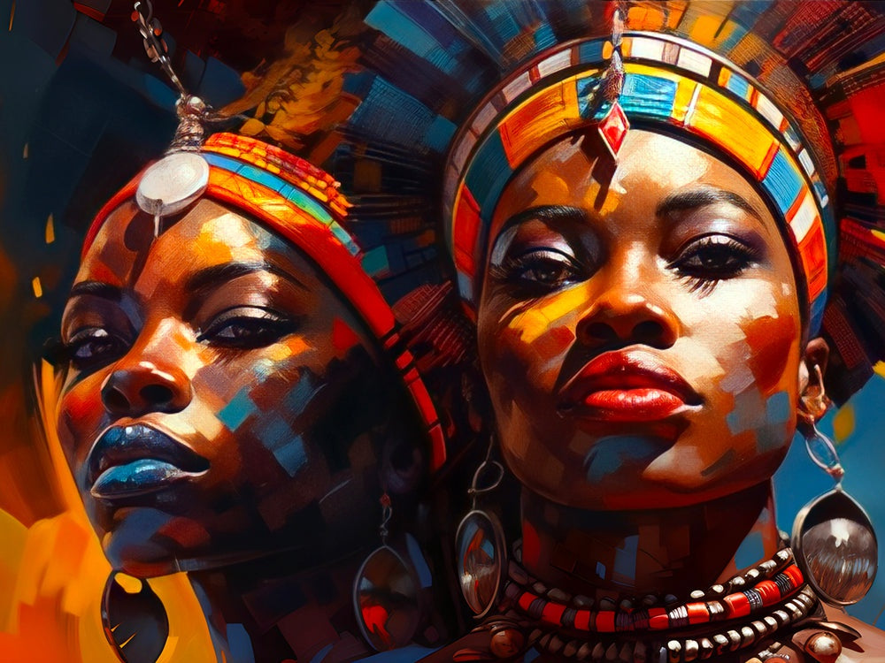 Duo de Beautés Africaines – Tableau Moderne - Fabulartz.fr