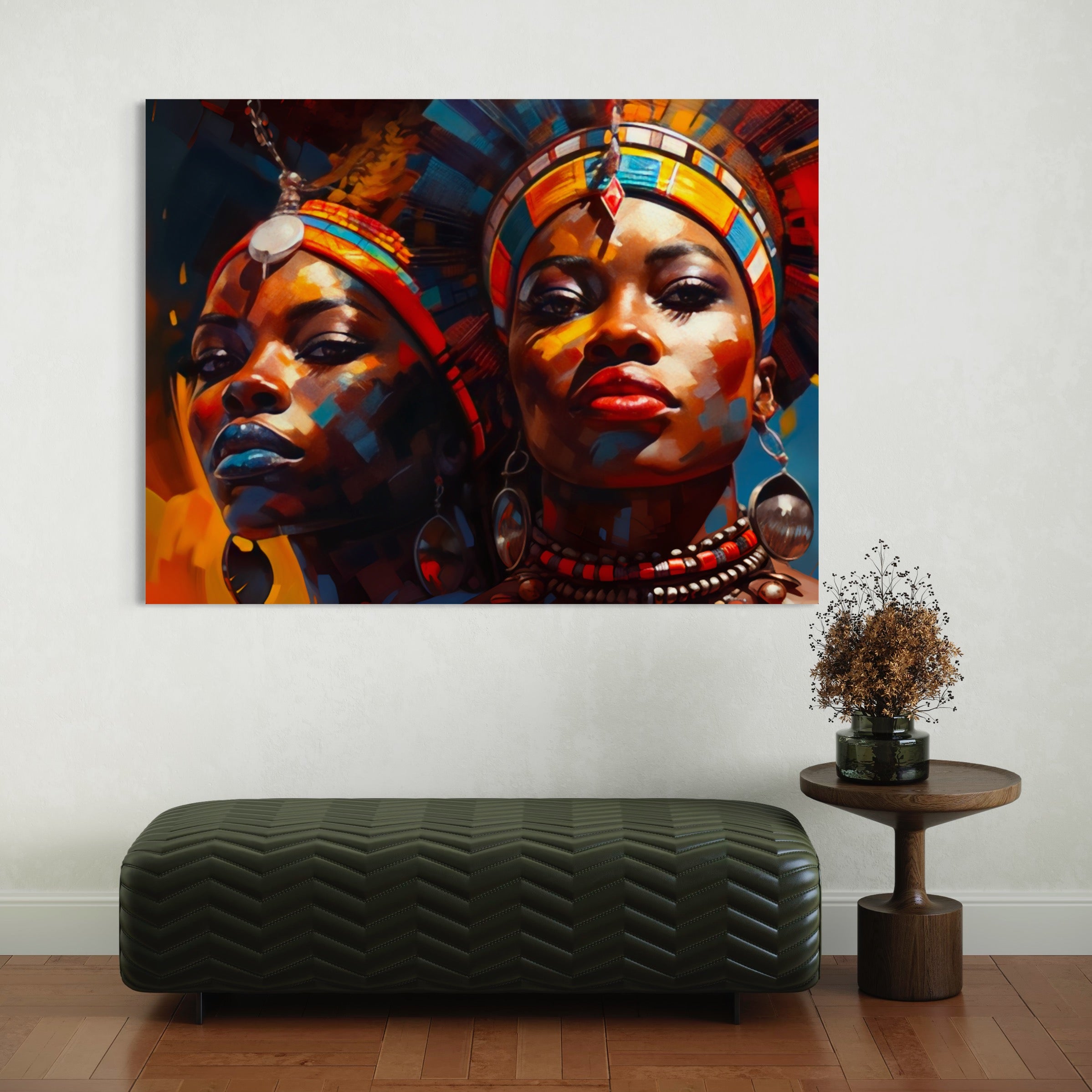 Duo de Beautés Africaines – Tableau Moderne - Fabulartz.fr