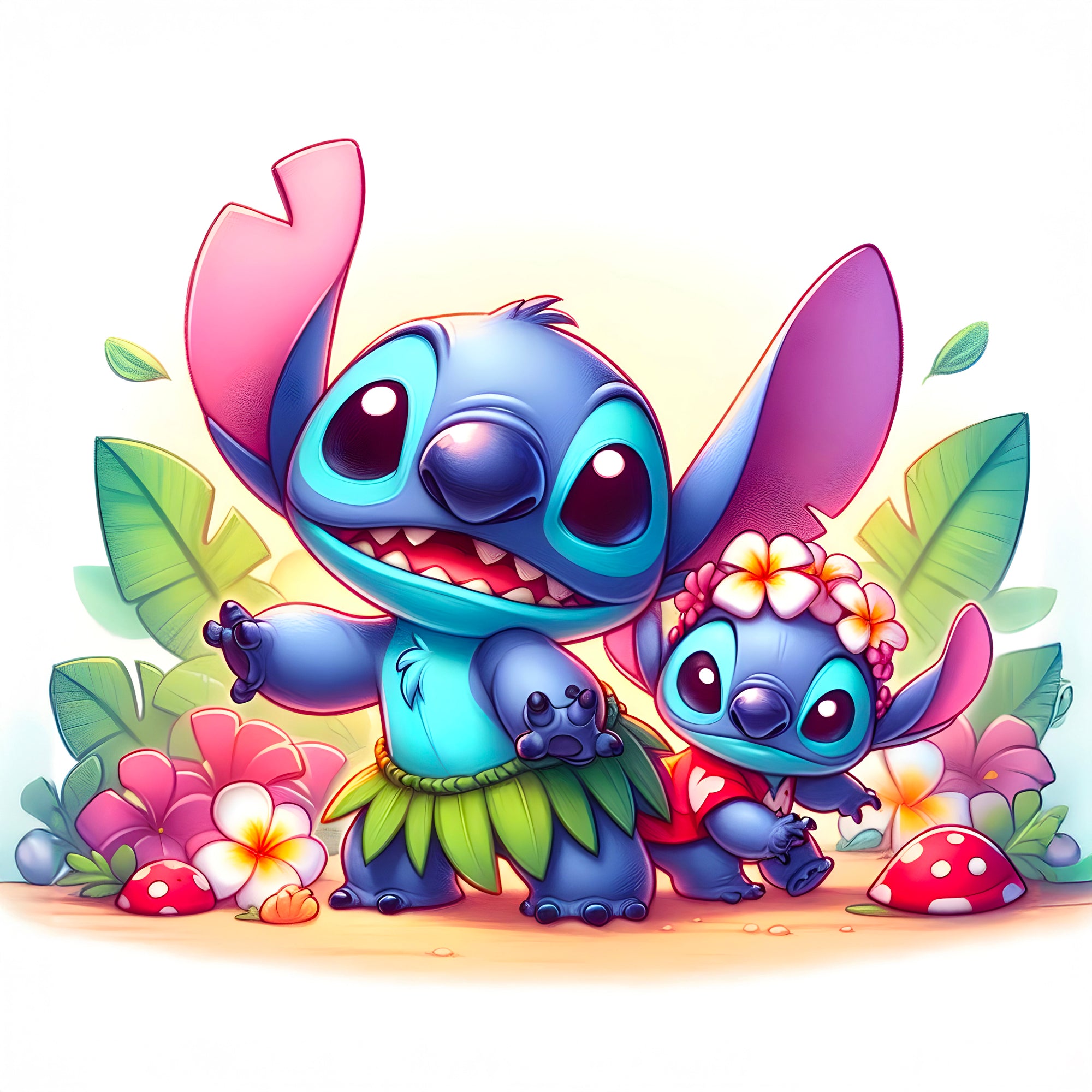 Tableau Stitch Duo - Décoration Murale Moderne - Fabulartz.fr