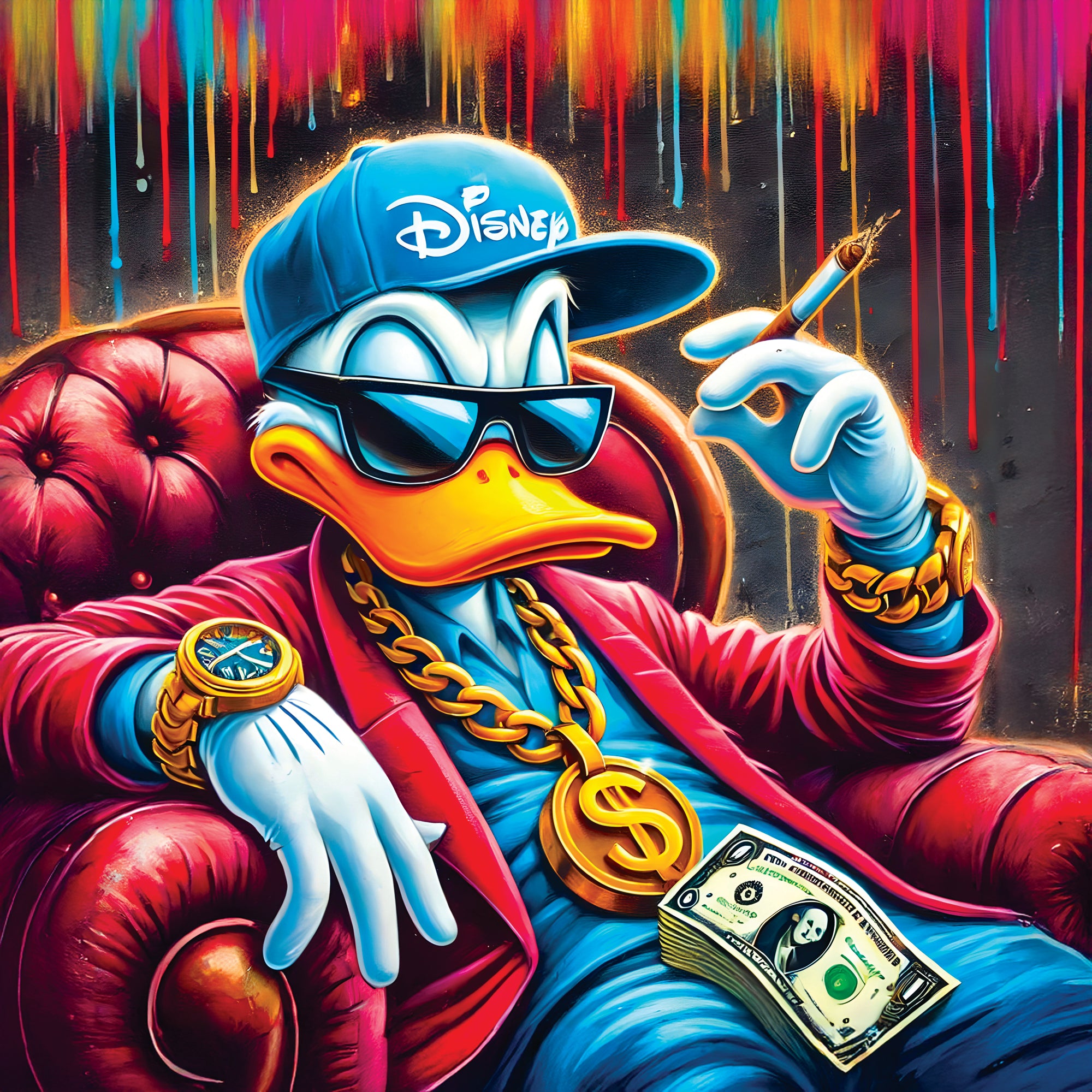Tableau Donald Duck États-Unis Luxe - Déco Murale Design / Cadre Mural