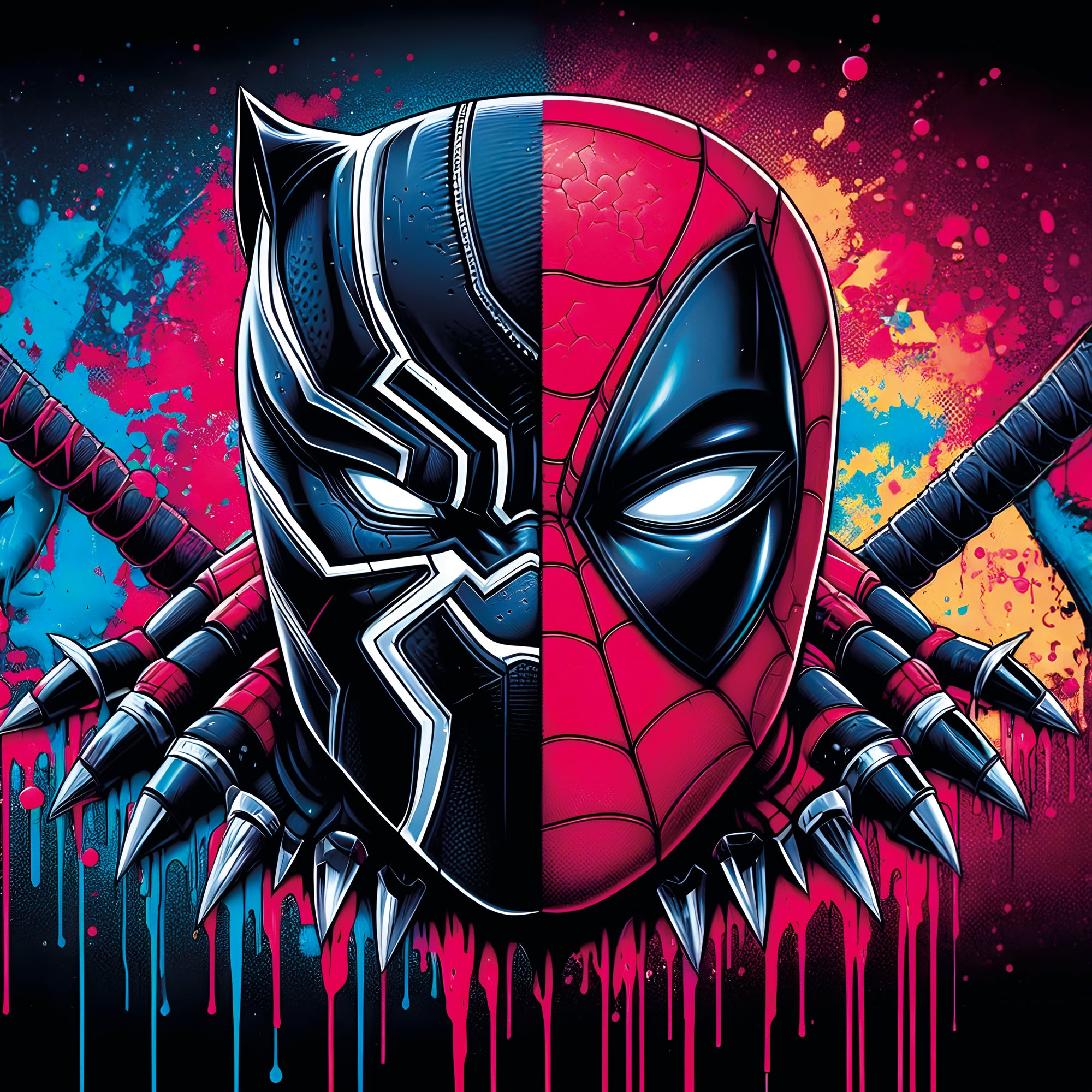 Tableau Black Panther & Deadpool Mashup - Fabulartz.fr