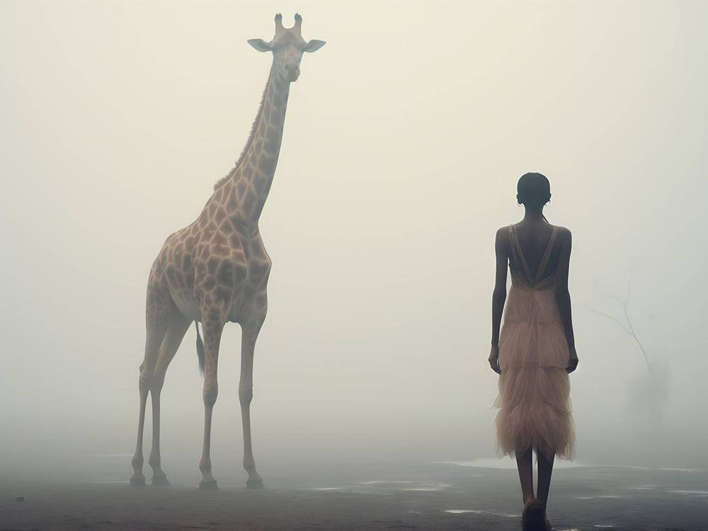 Elegance and Majesty - Tableau La Femme et la Girafe - Fabulartz.fr 