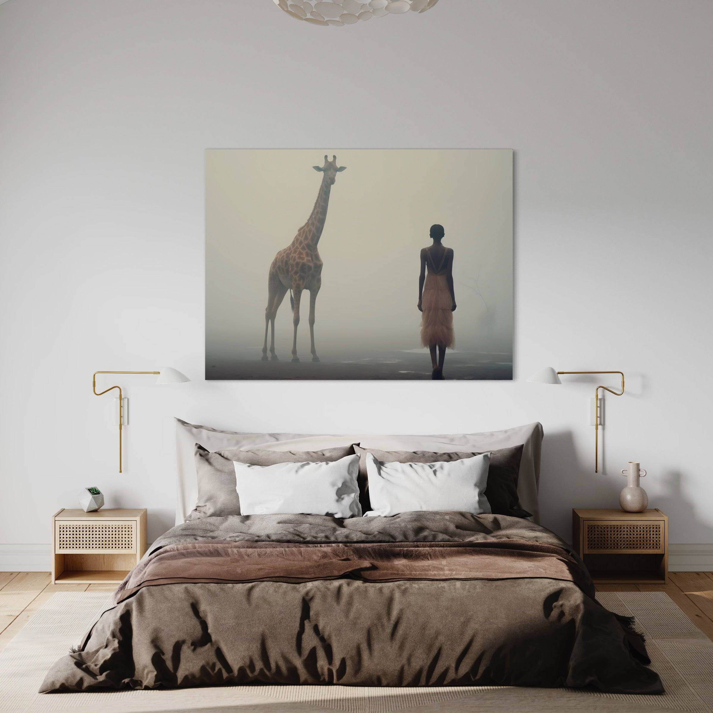 Elegance and Majesty - Tableau La Femme et la Girafe - Fabulartz.fr