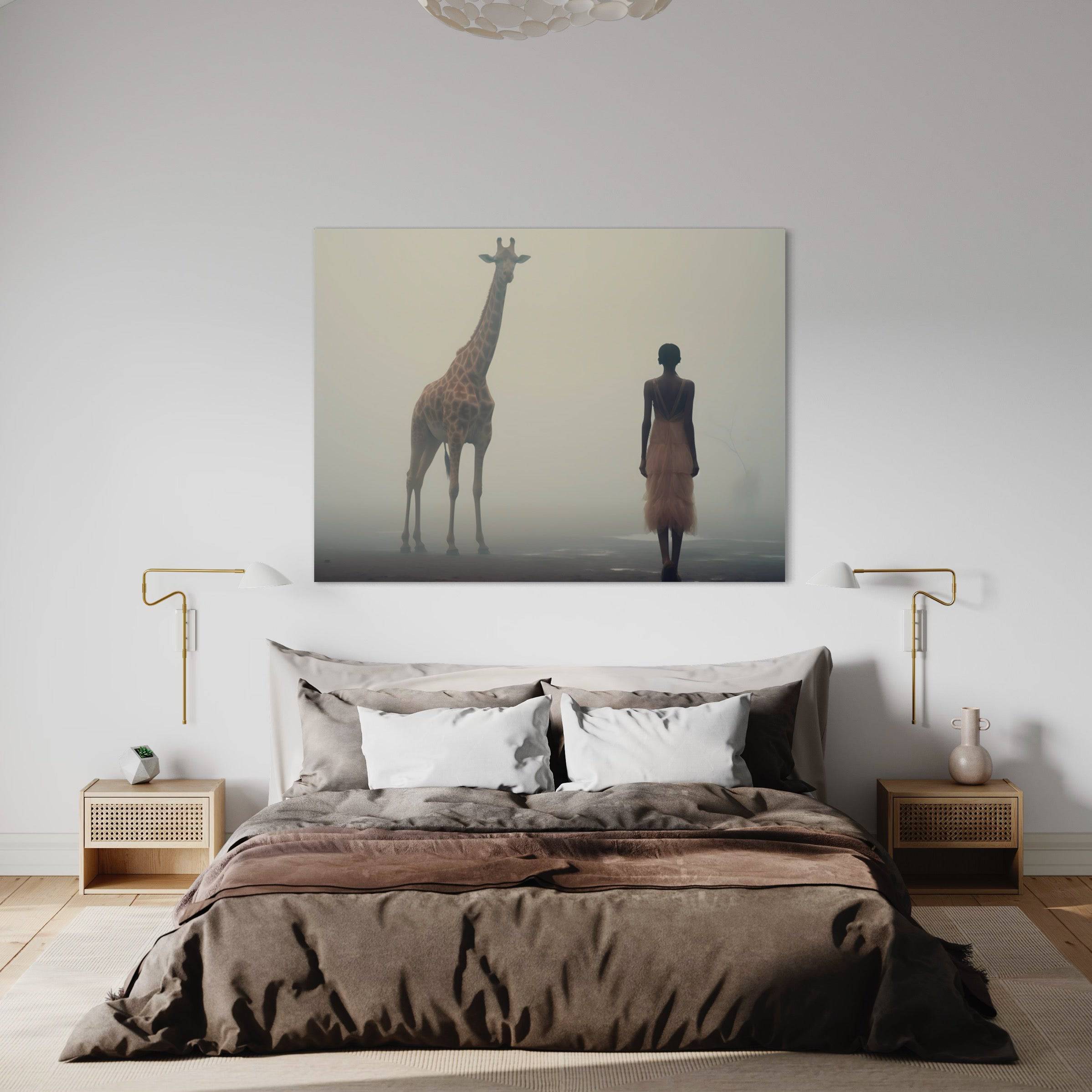 Elegance and Majesty - Tableau La Femme et la Girafe - Fabulartz.fr 