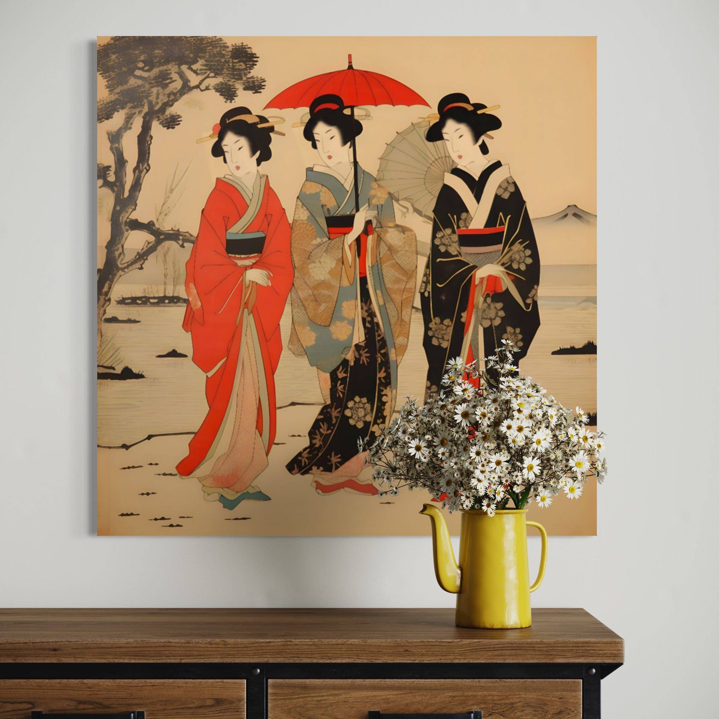 Élégance en Trio - Tableau Japonais - Fabulartz.fr 