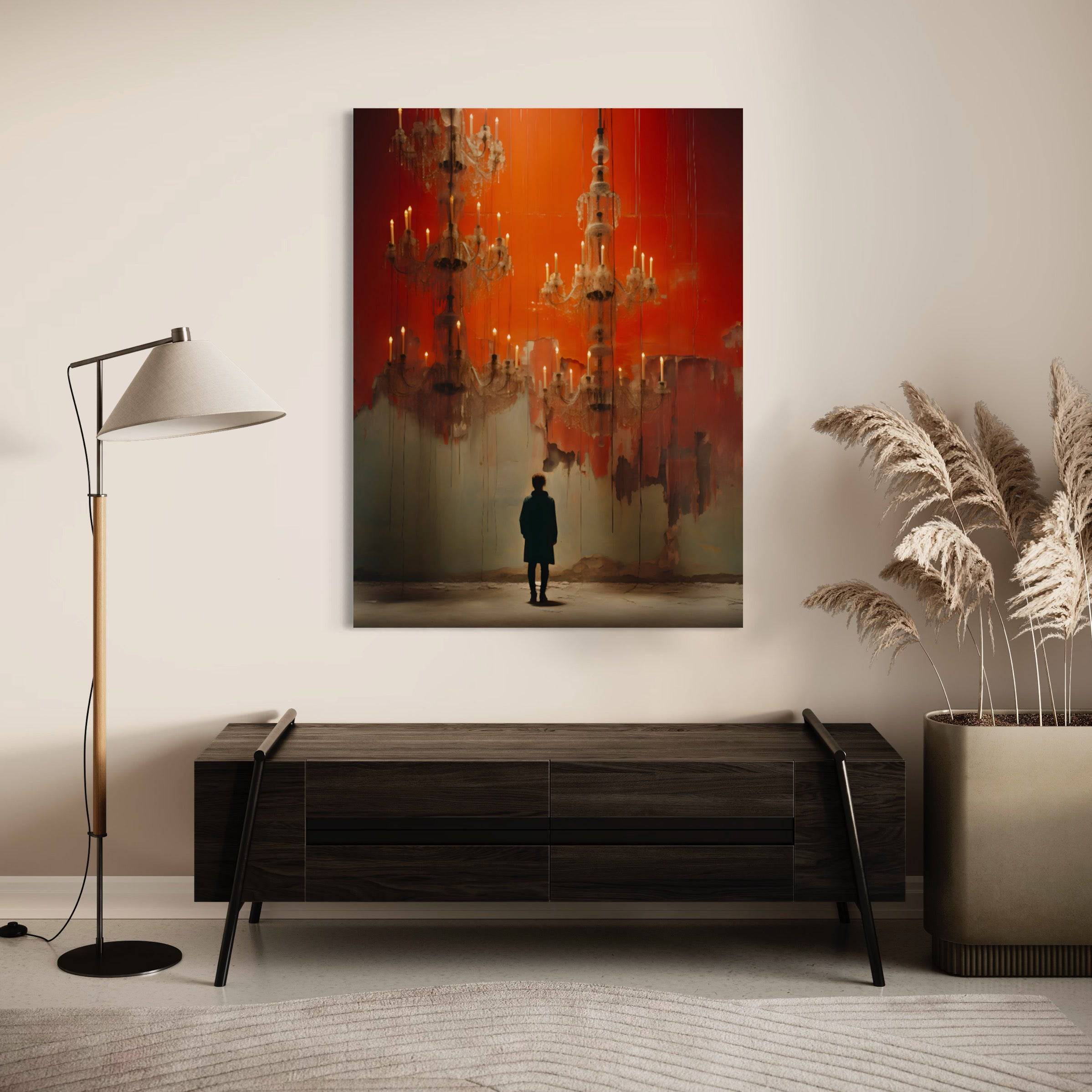 Elegance Illuminated - Tableau Photographie l'Enfant et les Chandeliers - Fabulartz.fr