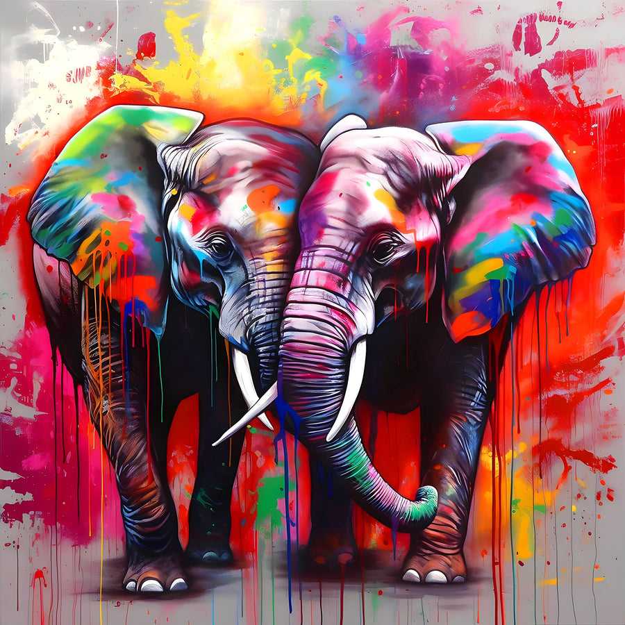 Tableau Animaux Pop Art Elephant - Déco Murale Colorée