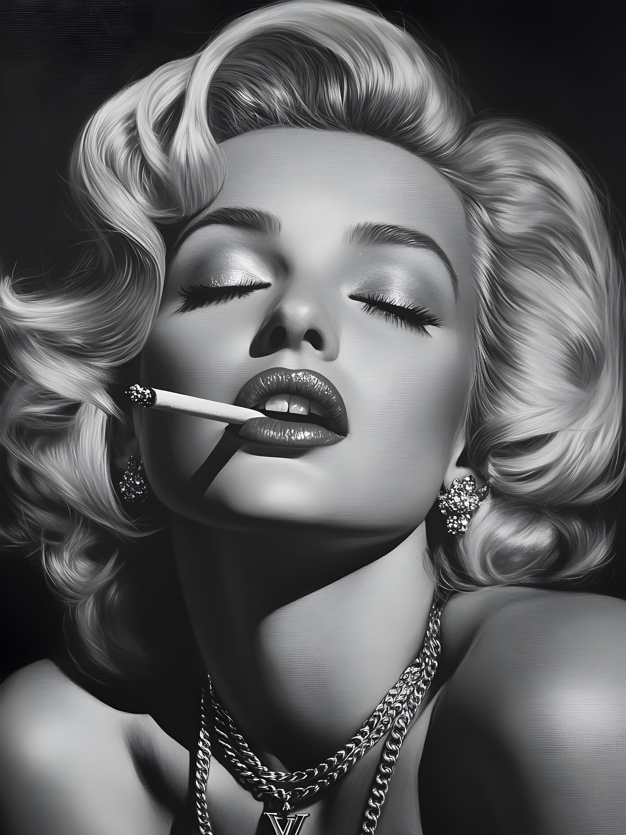 Tableau Marilyn Monroe Smoke - Cadre déco glamour - Fabulartz.fr