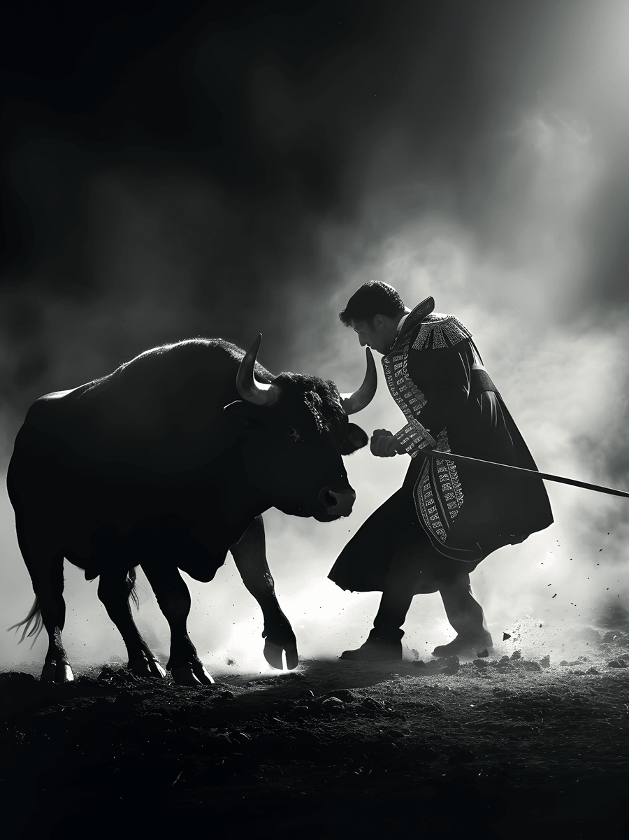Tableau Espagne Matador et Taureau - Design Canvas
