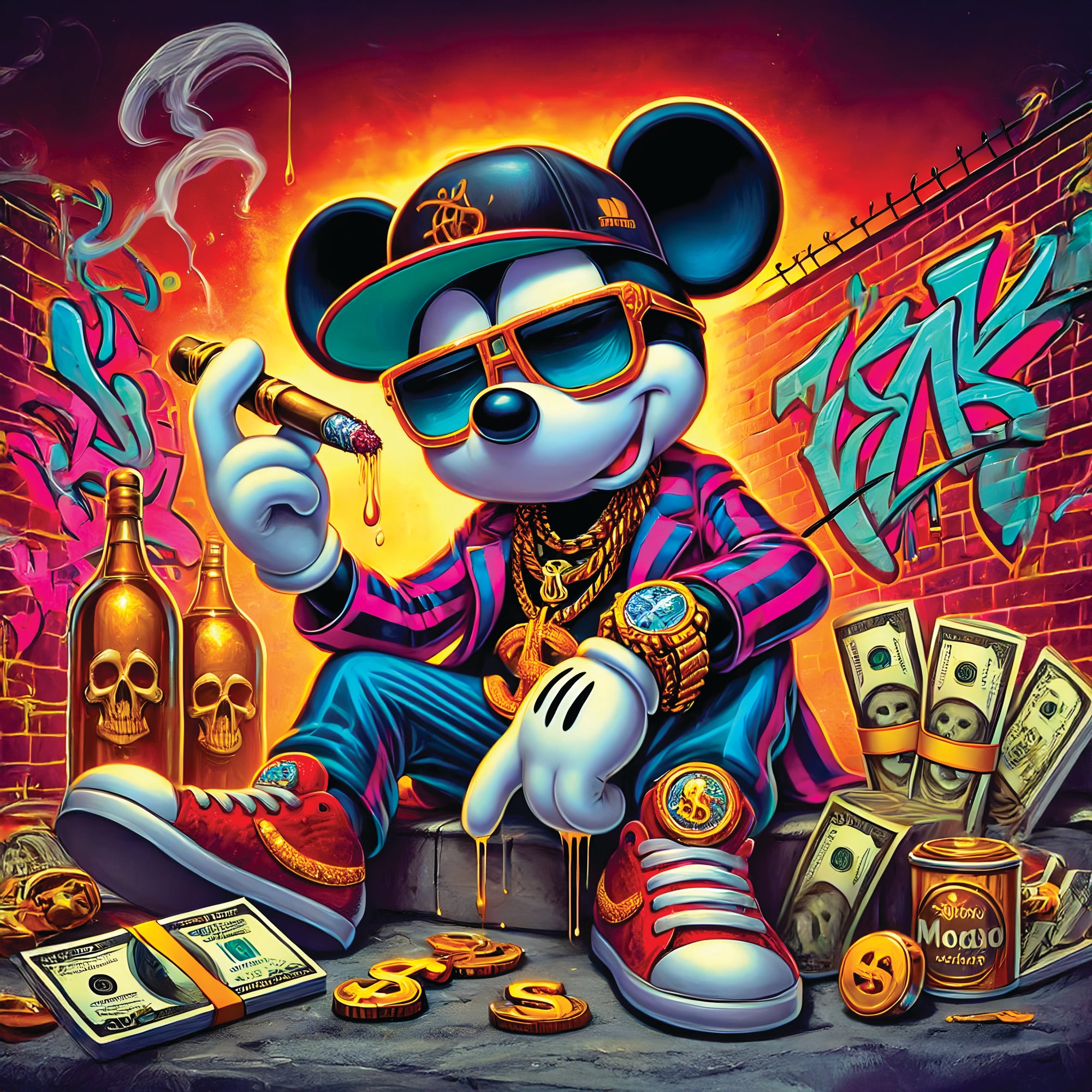 Mickey Urban Gold - Decorazione murale di design