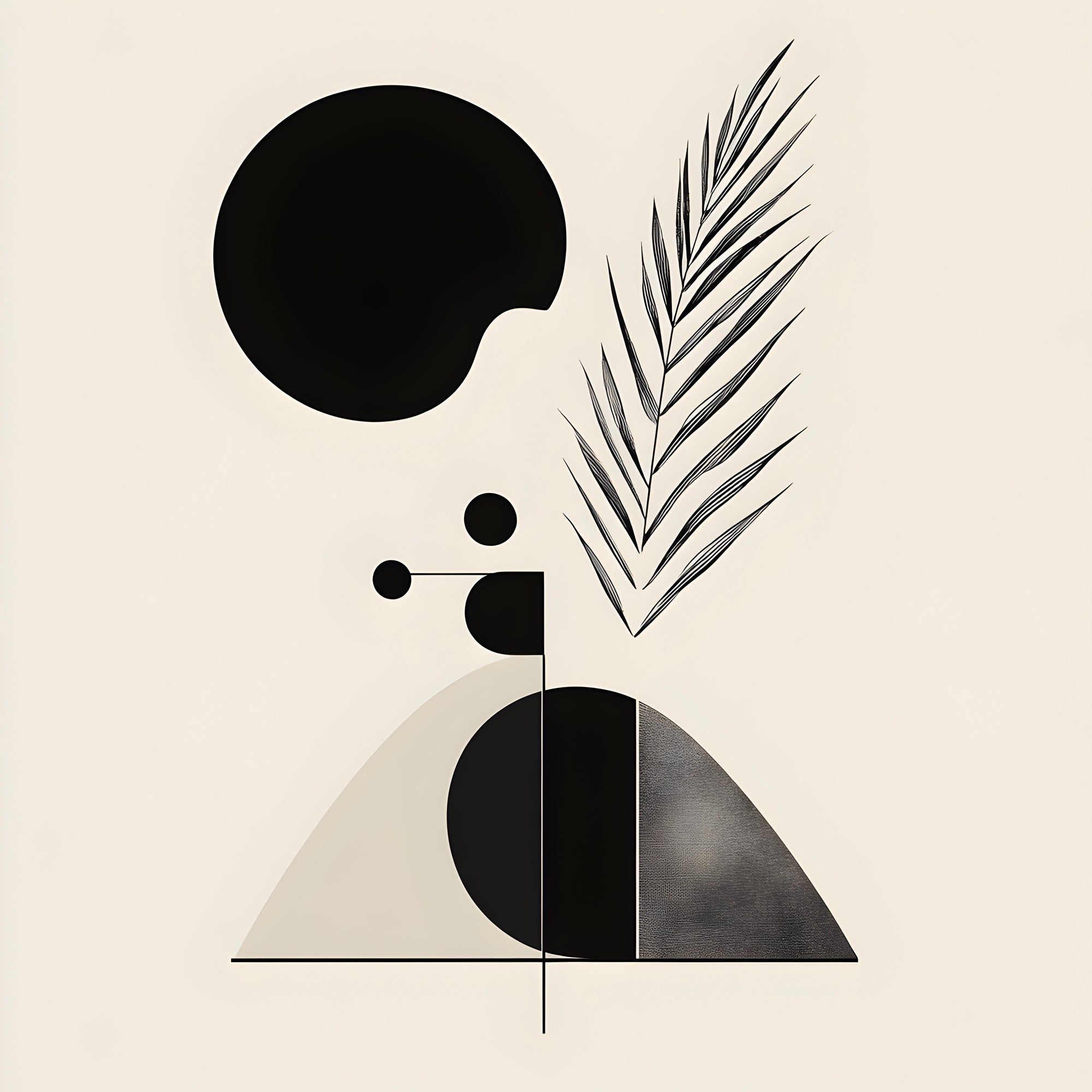 Tableau Abstrait - Équilibre Naturel