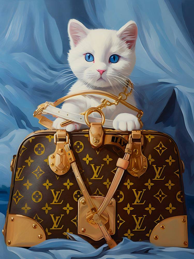 Feline Elegance - Tableau Luxe Louis Vuitton - Fabulartz.fr 