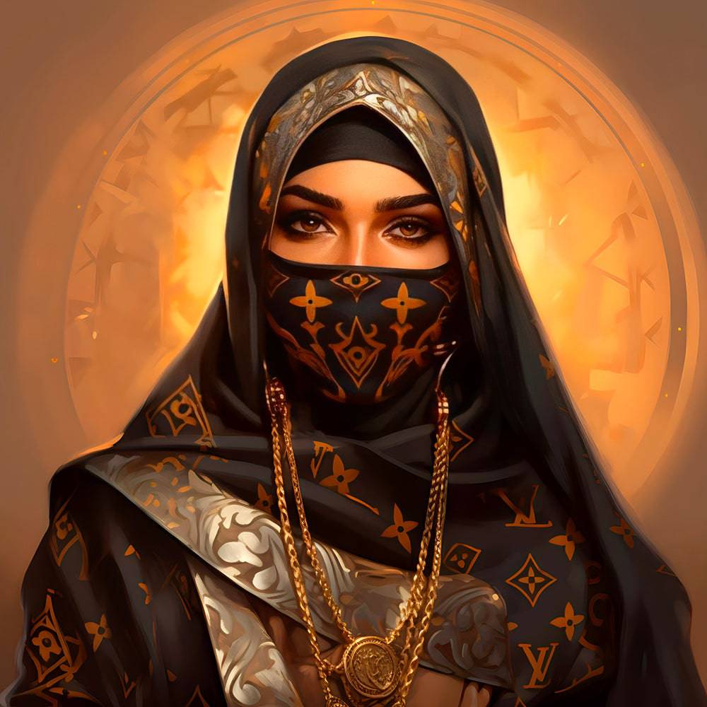 Femme Voilée Princesse Arabe - Tableau Oriental - Fabulartz.fr