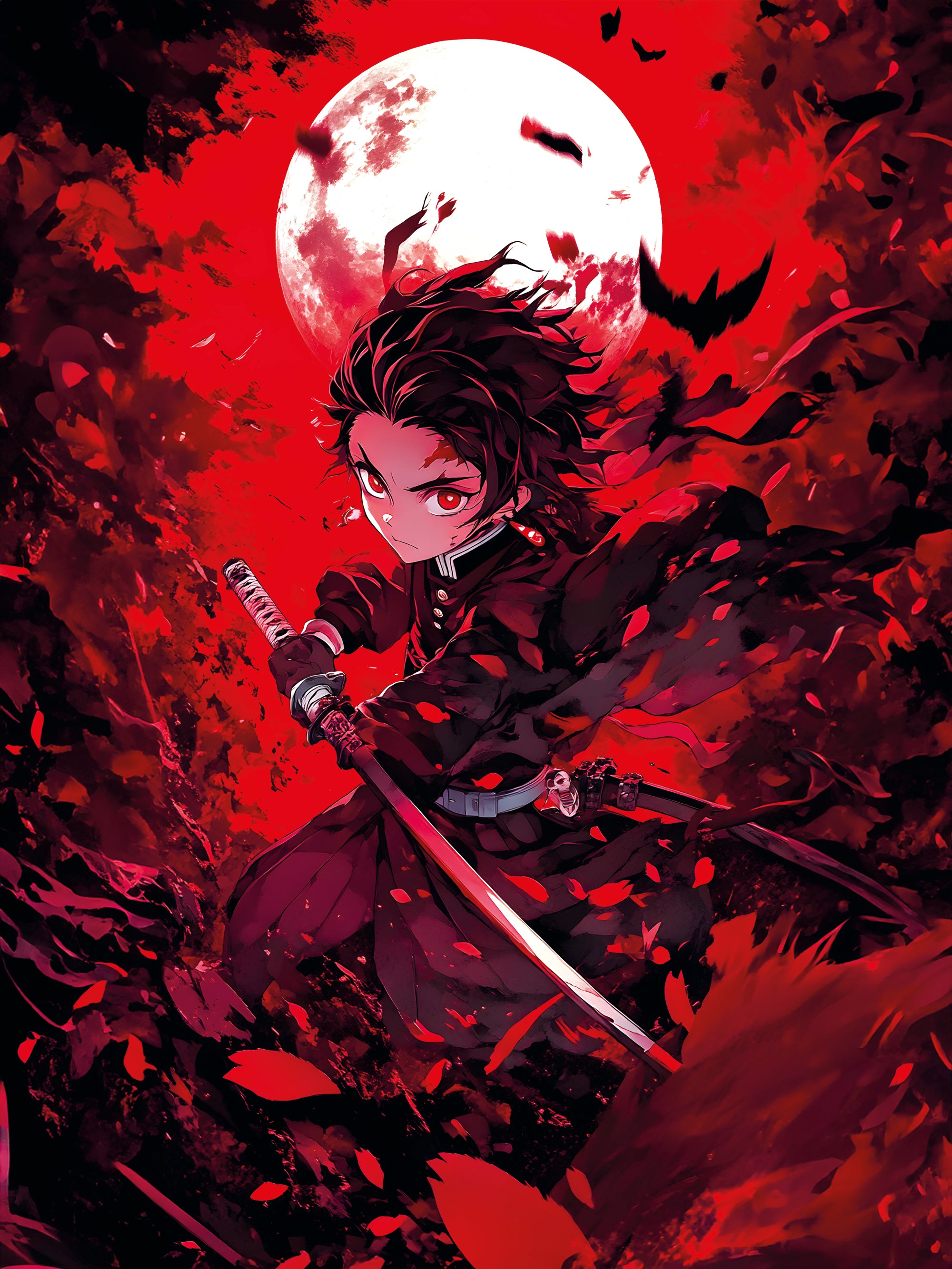 Tableau Demon Slayer Guerrier Lunaire - Décoration Murale Design - Fabulartz.fr