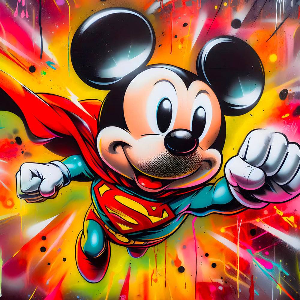 Flying Mouse - Tableau Pop Art Mickey Mouse - Fabulartz.fr 