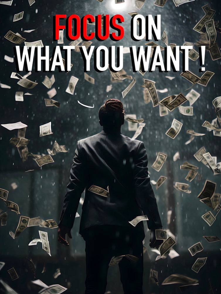 Tableau Motivation "Focus On What You Want" - Décoration Murale Inspirante