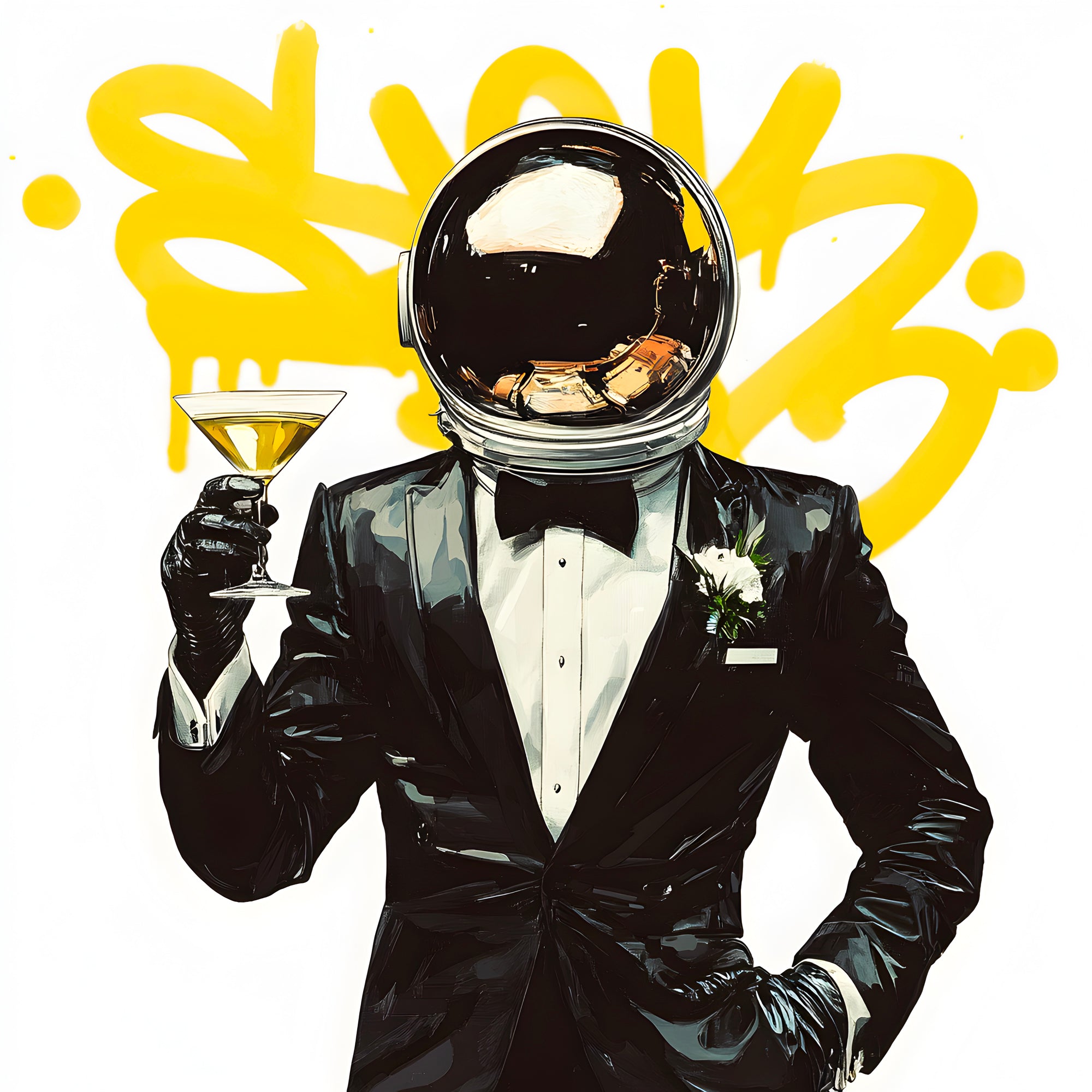 Tableau Espace Astronaute en Costume - Déco Murale Contemporaine - Fabulartz.fr