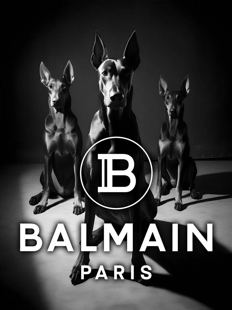 Furry Fellowship - Tableau Luxe Balmain Dobermann - Fabulartz.fr 